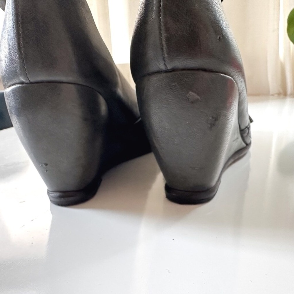 Argila Pepe Monjo Leather Lace-up Wedge Booties - 38.5 - Picture 4 of 10
